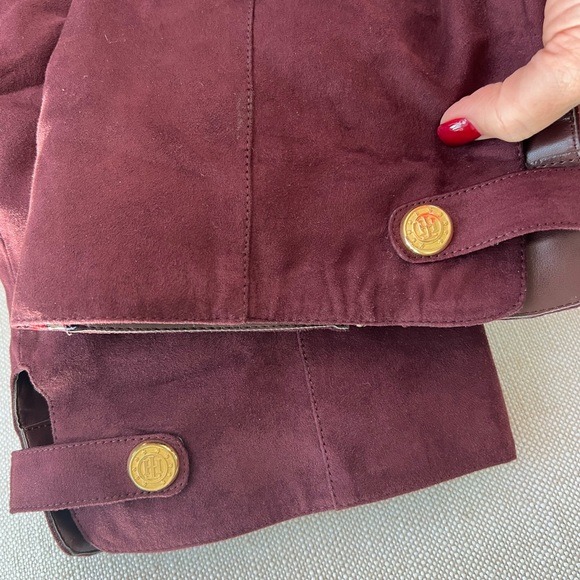 Tommy Hilfiger Faux Suede Maroon over the knee Boots size 10 - Picture 6 of 12